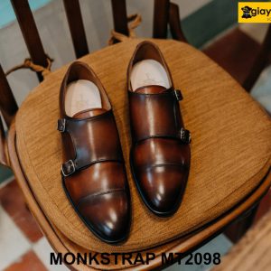 Giày da Double Monkstrap nam da bê tự nhiên MT2098 004