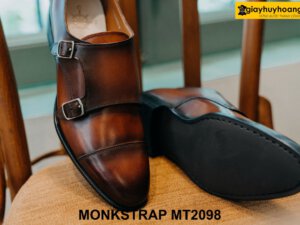 Giày da Double Monkstrap nam da bê tự nhiên MT2098 003