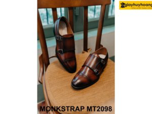 Giày da Double Monkstrap nam da bê tự nhiên MT2098 002