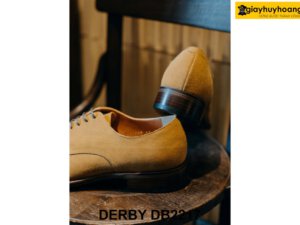 Giày da nam buộc dây da lộn vàng bò Derby DB2217 003