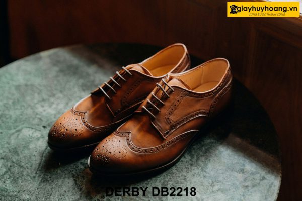 Giày da nam đục lỗ Wingtips thời trang Derby DB2218 001