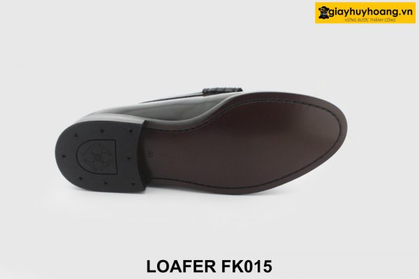 [Outlet size 38] Giày lười nam da sơn đen bóng Loafer FK015 006