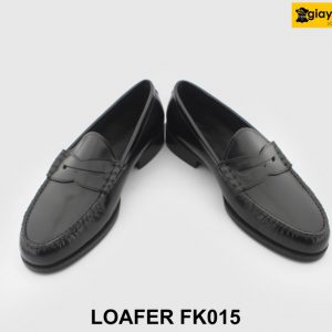 [Outlet size 38] Giày lười nam da sơn đen bóng Loafer FK015 004