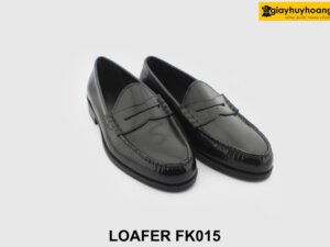 [Outlet size 38] Giày lười nam da sơn đen bóng Loafer FK015 003