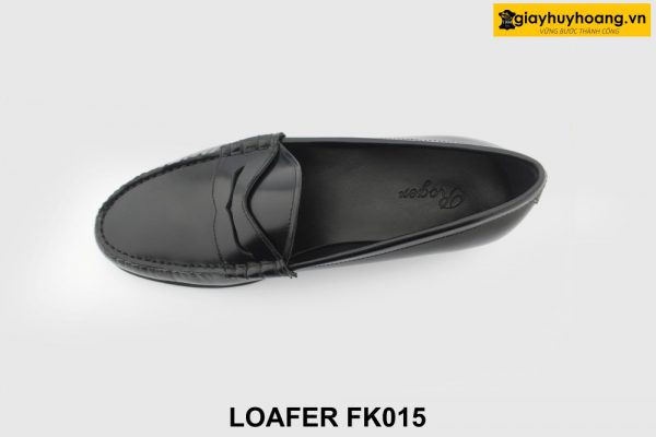 [Outlet size 38] Giày lười nam da sơn đen bóng Loafer FK015 002