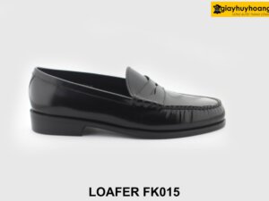 [Outlet size 38] Giày lười nam da sơn đen bóng Loafer FK015 001