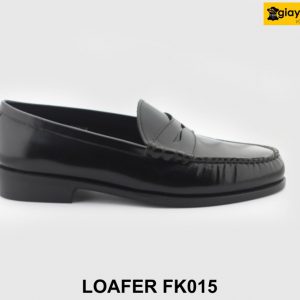 [Outlet size 38] Giày lười nam da sơn đen bóng Loafer FK015 001
