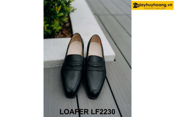 Giày da lười nam vân saffiano ý Loafer LF2230 001