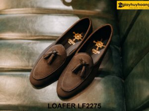 Giày da nam da lộn màu nâu tuyệt đẹp Tassel Loafer LF2275 001