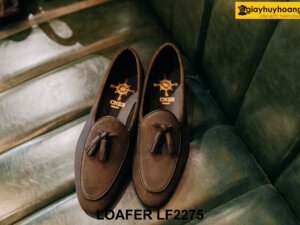 Giày da nam da lộn màu nâu tuyệt đẹp Tassel Loafer LF2275 003