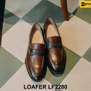 Giày lười nam công sở đẹp màu nâu Loafer LF2280 001