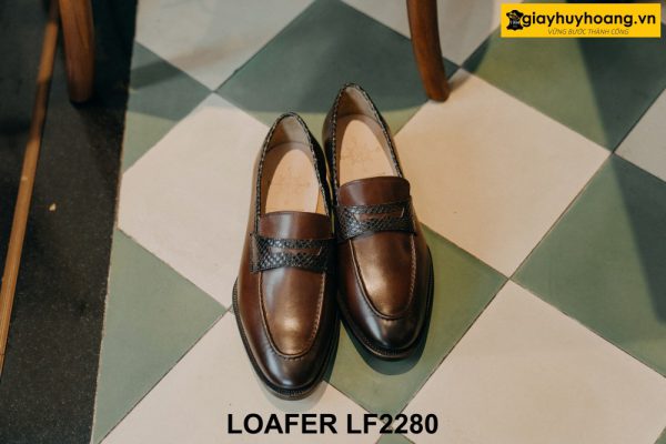 Giày lười nam công sở đẹp màu nâu Loafer LF2280 001