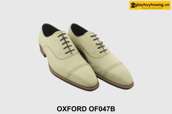 [Outlet size 38] Giày da nam chưa nhuộm màu Oxford OF047B 001