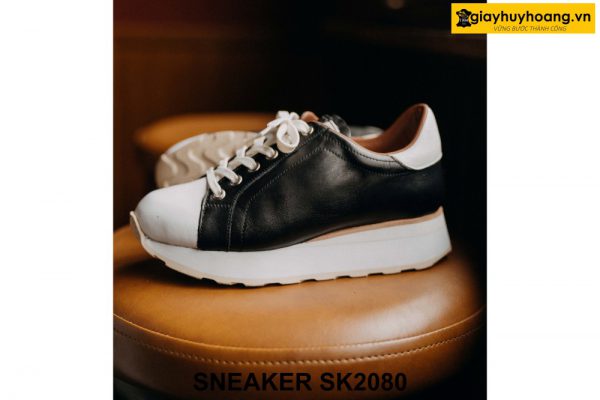 Giày da nam sneaker thủ công đế cao su bằng SK2080 003