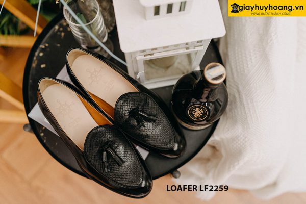Giày da nam phối da kỳ đà thời trang Tassel Loafer LF2259 001