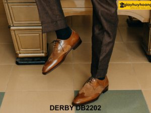Giày da nam công sở phối da lộn chống nhăn Derby DB2202 005