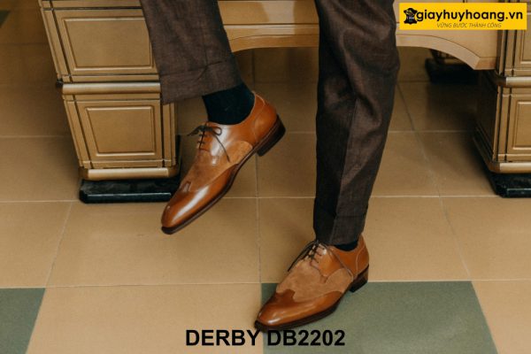 Giày da nam công sở phối da lộn chống nhăn Derby DB2202 005