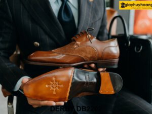 Giày da nam công sở phối da lộn chống nhăn Derby DB2202 003