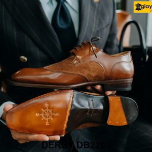 Giày da nam công sở phối da lộn chống nhăn Derby DB2202 003
