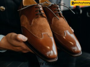 Giày da nam công sở phối da lộn chống nhăn Derby DB2202 002