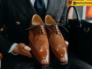 Giày da nam công sở phối da lộn chống nhăn Derby DB2202 001