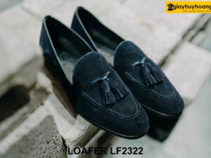 Giày lười nam da lộn xanh navy Loafer LF2322 004
