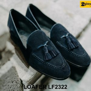 Giày lười nam da lộn xanh navy Loafer LF2322 004