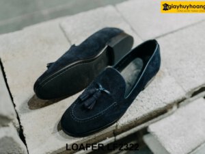 Giày lười nam da lộn xanh navy Loafer LF2322 002