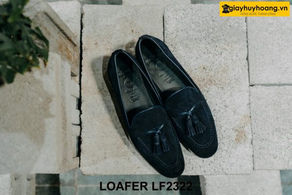 Giày lười nam da lộn xanh navy Loafer LF2322 001