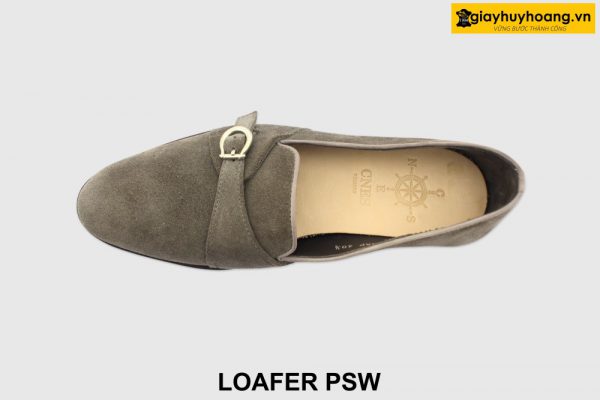 [Outlet size 40.41] Giày lười nam da lộn màu xám Loafer PSW 007