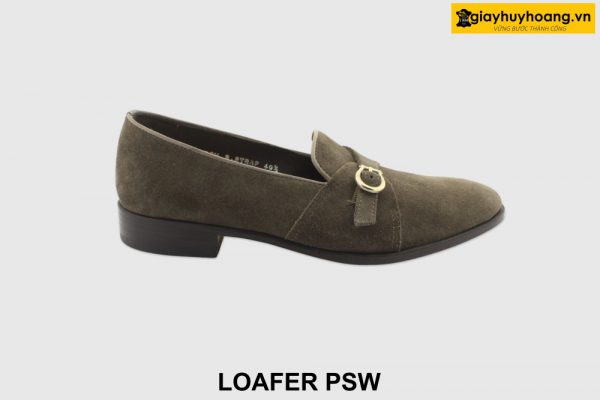 [Outlet size 40.41] Giày lười nam da lộn màu xám Loafer PSW 001