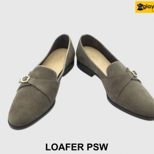 [Outlet size 40.41] Giày lười nam da lộn màu xám Loafer PSW 003
