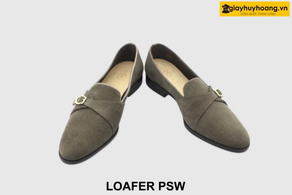 [Outlet size 40.41] Giày lười nam da lộn màu xám Loafer PSW 003