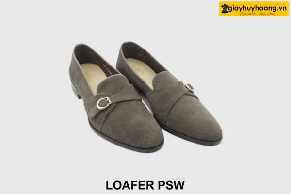 [Outlet size 40.41] Giày lười nam da lộn màu xám Loafer PSW 002