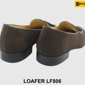 [Outlet size 41.44] Giày lười da lộn nam màu nâu Loafer LF806 006