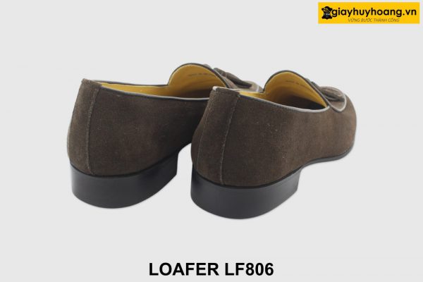 [Outlet size 41.44] Giày lười da lộn nam màu nâu Loafer LF806 006