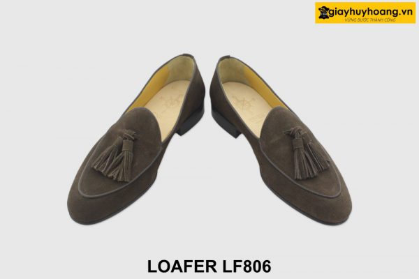 [Outlet size 41.44] Giày lười da lộn nam màu nâu Loafer LF806 005