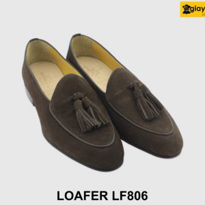 [Outlet size 41.44] Giày lười da lộn nam màu nâu Loafer LF806 004