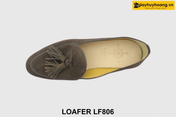 [Outlet size 41.44] Giày lười da lộn nam màu nâu Loafer LF806 003