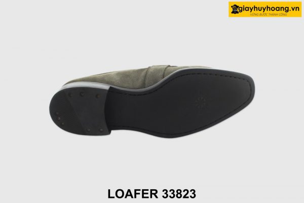 [Outlet size 38] Giày lười nam da lộn xám Loafer 33823 006