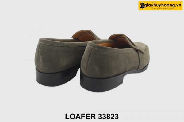 [Outlet size 38] Giày lười nam da lộn xám Loafer 33823 005