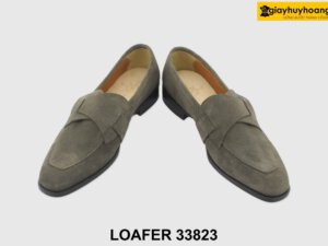 [Outlet size 38] Giày lười nam da lộn xám Loafer 33823 004