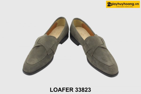 [Outlet size 38] Giày lười nam da lộn xám Loafer 33823 004