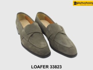 [Outlet size 38] Giày lười nam da lộn xám Loafer 33823 003