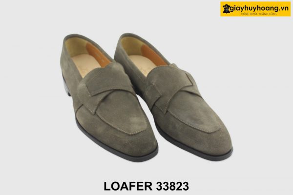 [Outlet size 38] Giày lười nam da lộn xám Loafer 33823 003