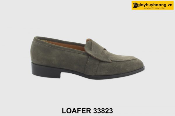[Outlet size 38] Giày lười nam da lộn xám Loafer 33823 001