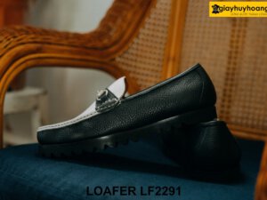 Giày lười nam đen trắng thời trang horesit Loafer LF2291 005