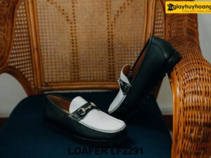 Giày lười nam đen trắng thời trang horesit Loafer LF2291 003