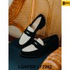 Giày lười nam da lộn đen trắng Penny Loafer LF2292 001