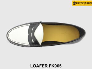 [Outlet size 41] Giày lười nam đen phối trắng Penny Loafer FK965 003